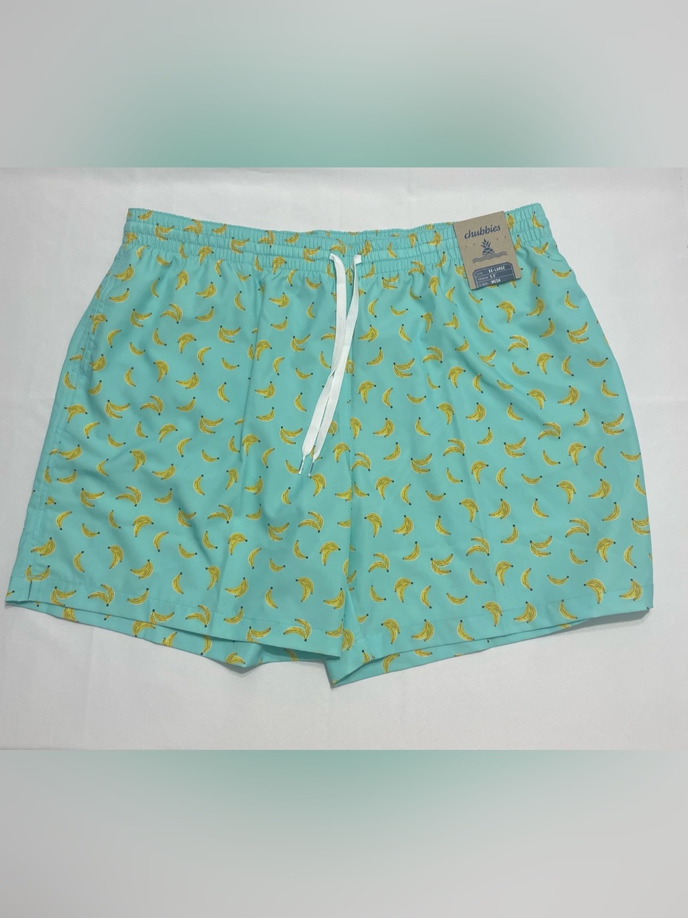 NWT Chubbies Aqua Swim Shorts with Yellow Banana Print